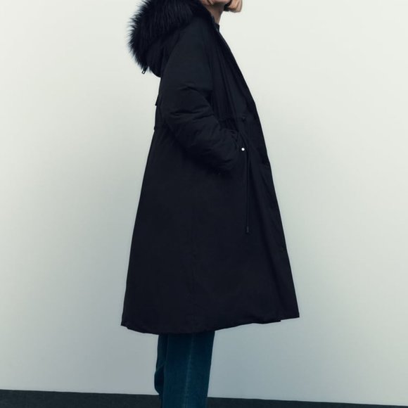 ZARA HOODED OVERSIZED PARKA - Picture 7 of 10